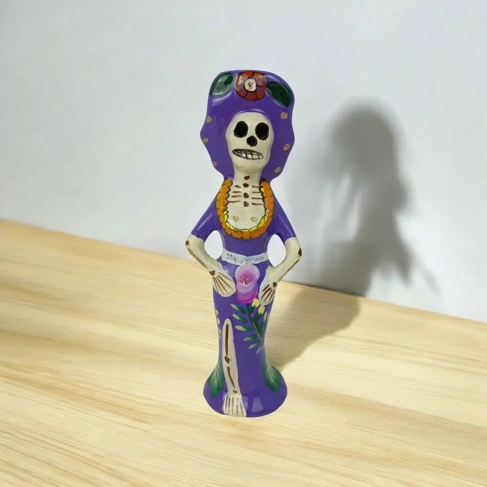 Day of the Dead Catrina Hand Painted Mexican Folk Art Figurine